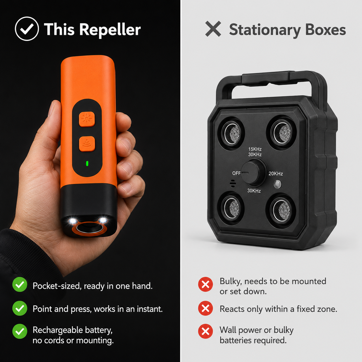 Ultrasonic Dog Training Repeller – 50ft Range