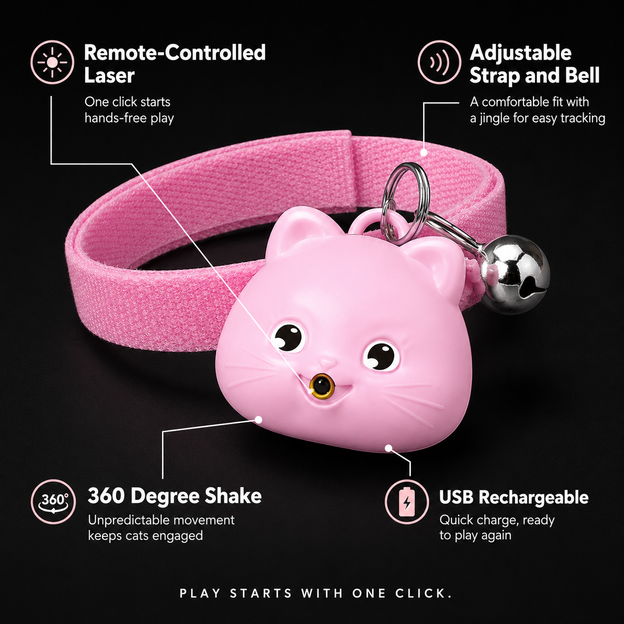Rechargeable Remote Control Cat Infrared Collar