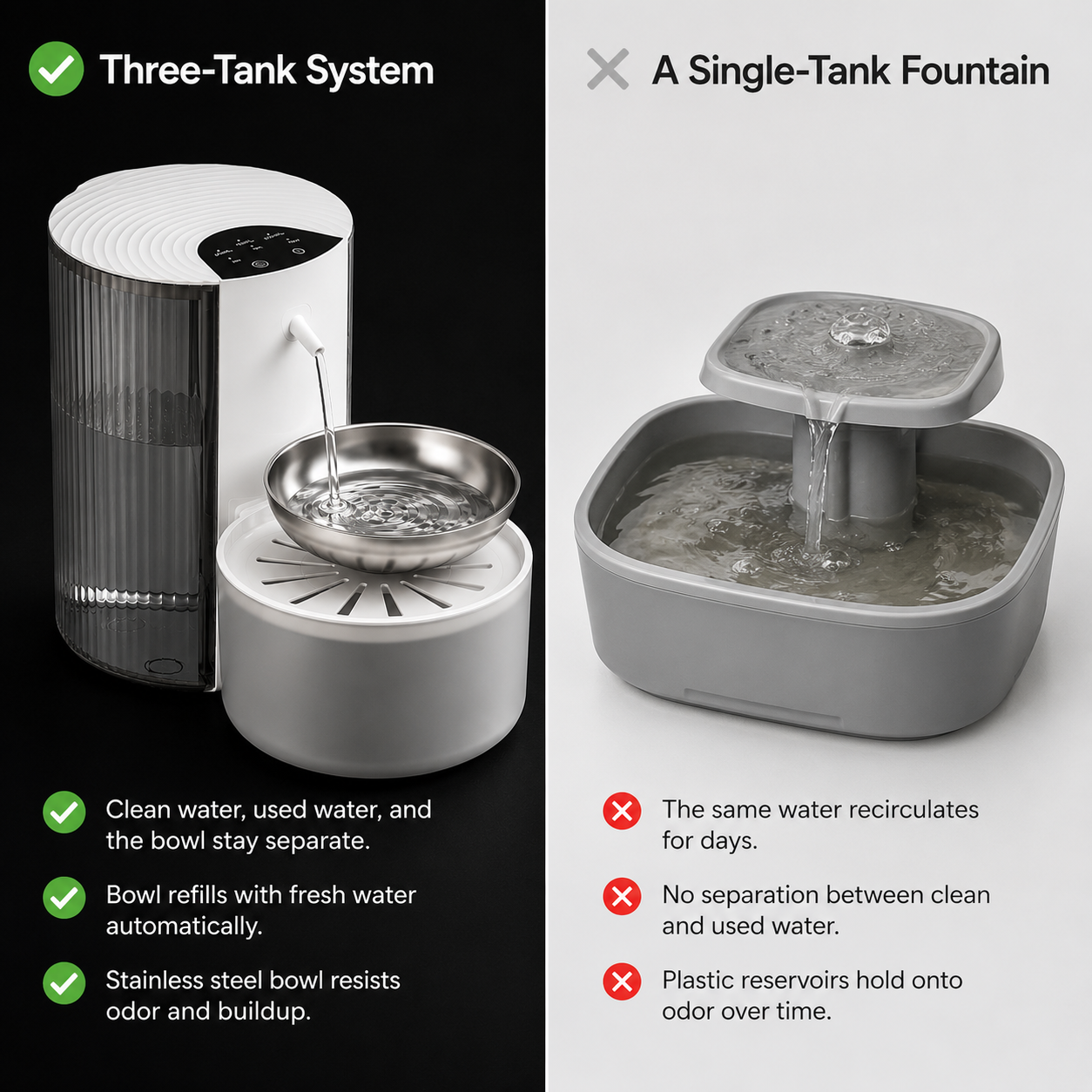 Rechargeable Stainless Steel Pet Water Fountain