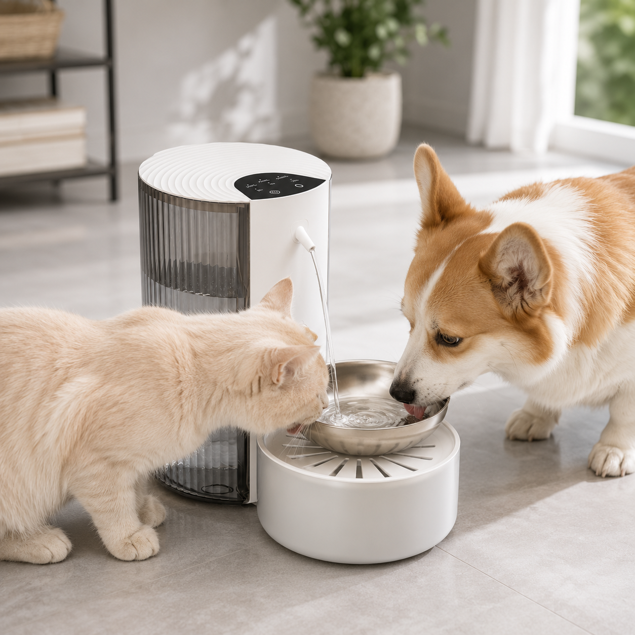 Rechargeable Stainless Steel Pet Water Fountain