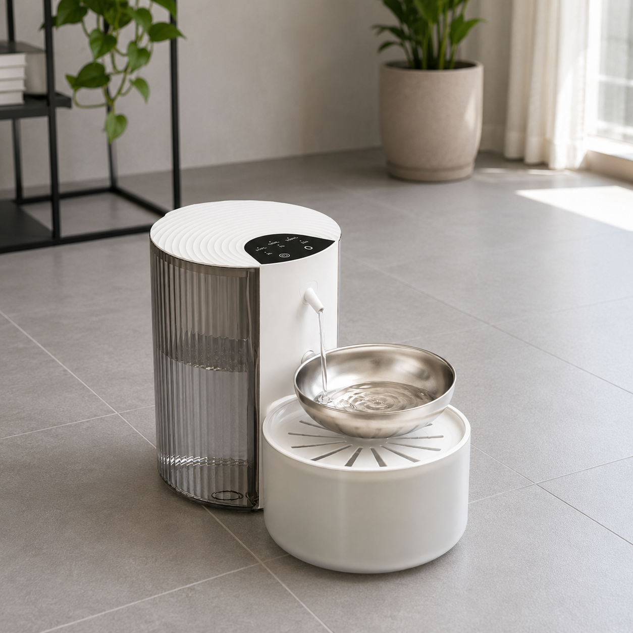 Rechargeable Stainless Steel Pet Water Fountain