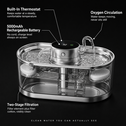 Smart Rechargeable Pet Water Dispenser