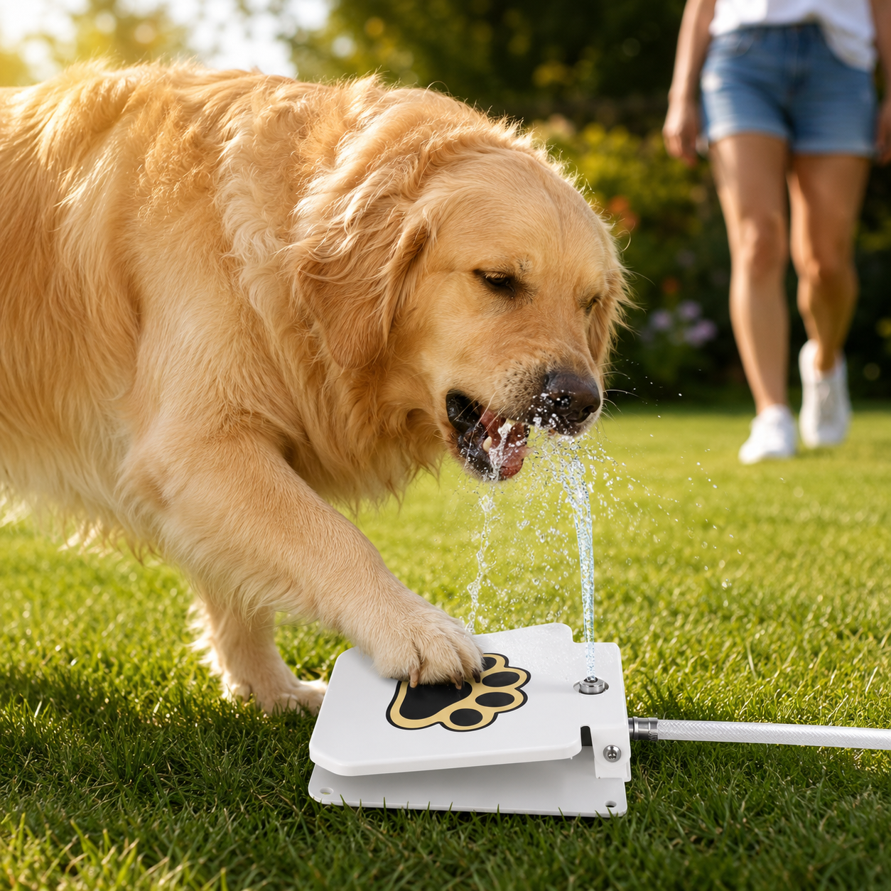 Outdoor Step-On Dog Water Fountain
