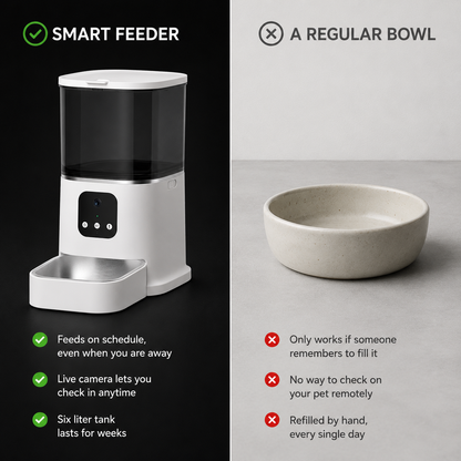 Large-Capacity Smart WiFi Pet Feeder with Voice Recorder