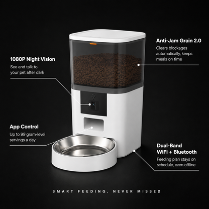 Smart Pet Feeder with Camera & Adjustable Portions