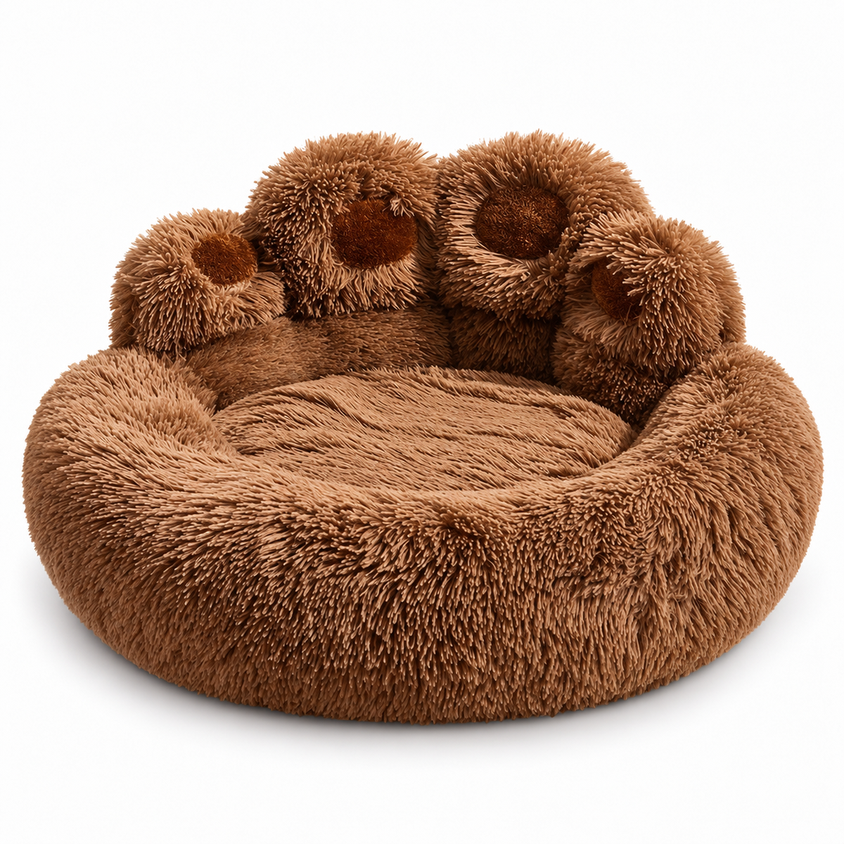 Paw-Shaped Fluffy Dog Bed