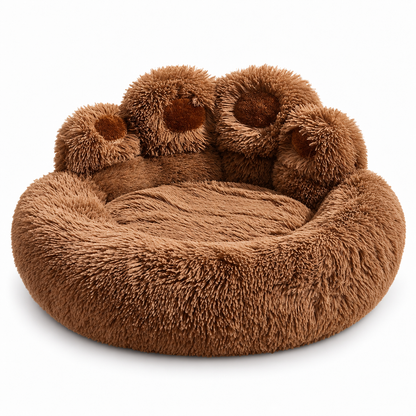 Paw-Shaped Fluffy Dog Bed