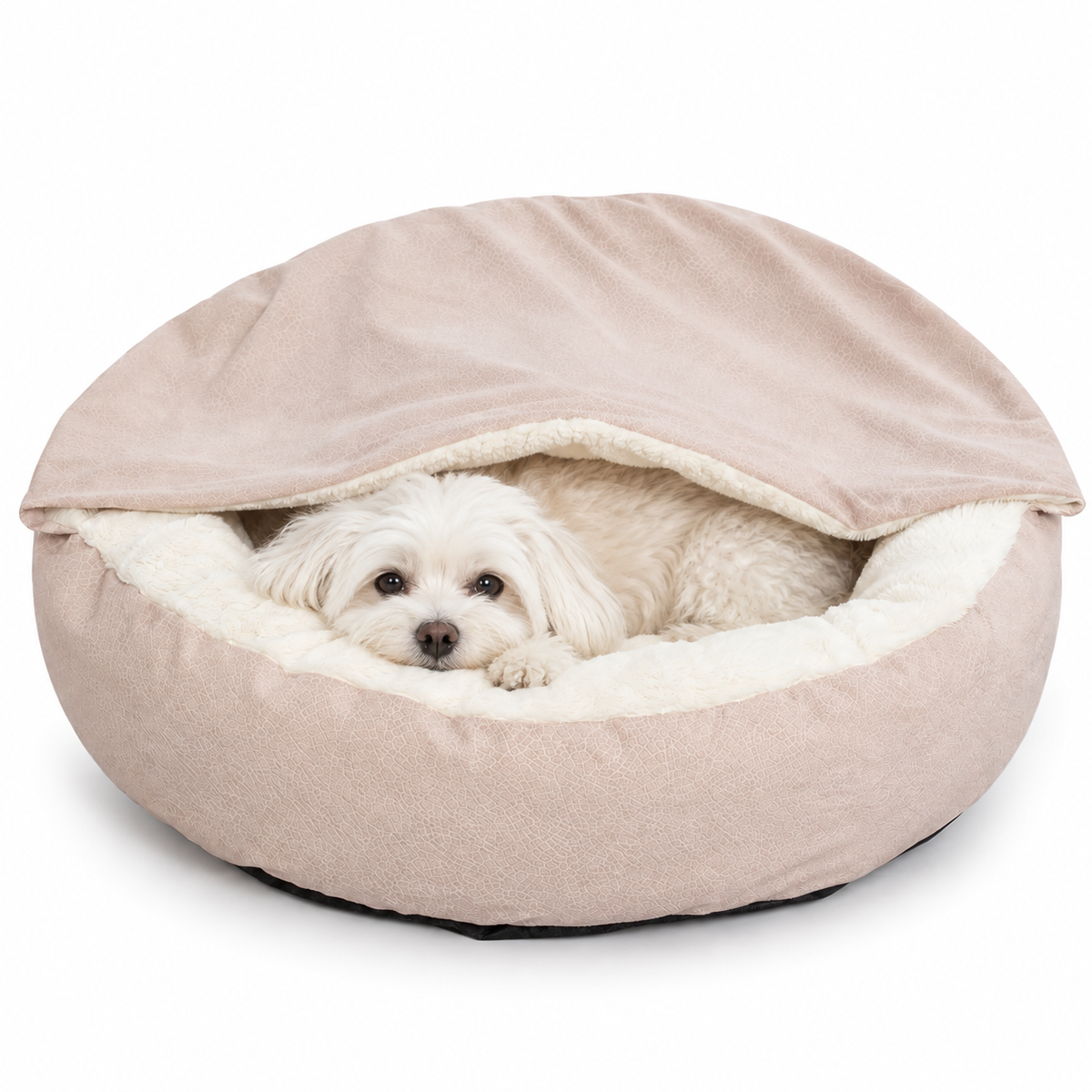 Orthopedic Donut Dog Bed with Hooded Blanket