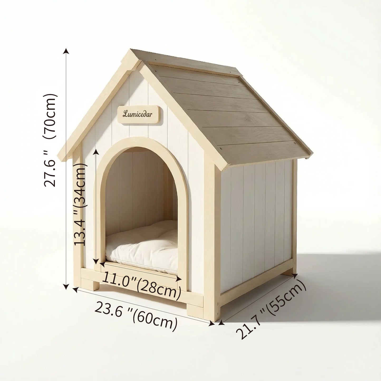 Wooden Dog House – Cedar, EVA Cushion