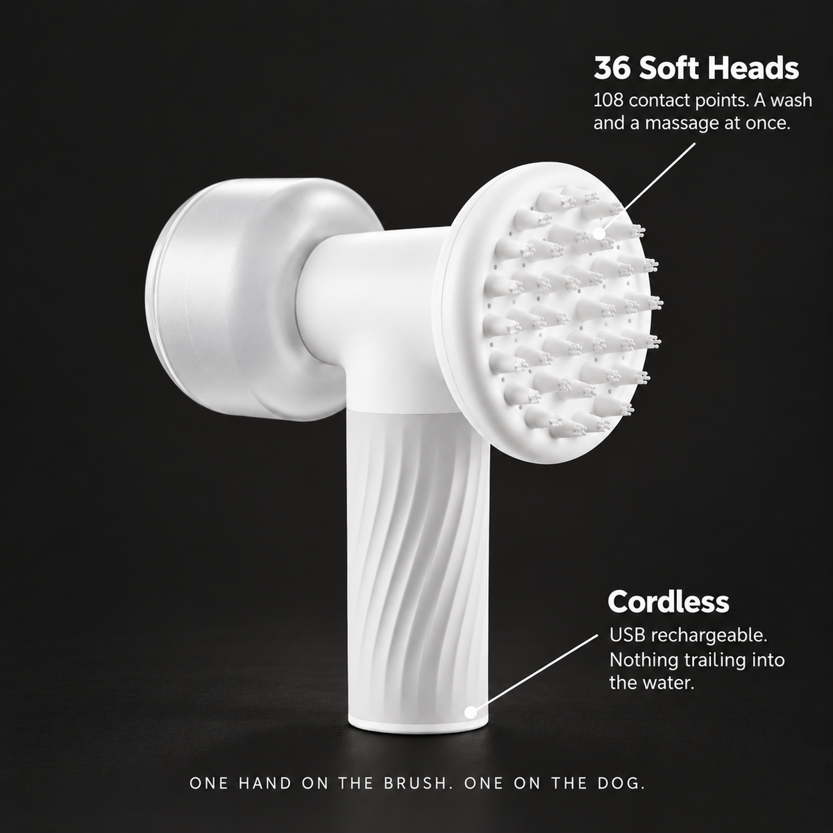 Automatic Foaming Dog & Cat Bath Brush with Shampoo Dispenser – USB Rechargeable