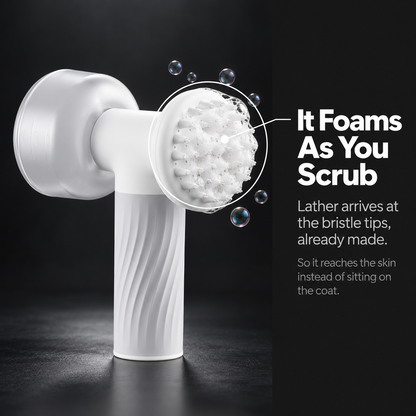 Automatic Foaming Dog & Cat Bath Brush with Shampoo Dispenser – USB Rechargeable