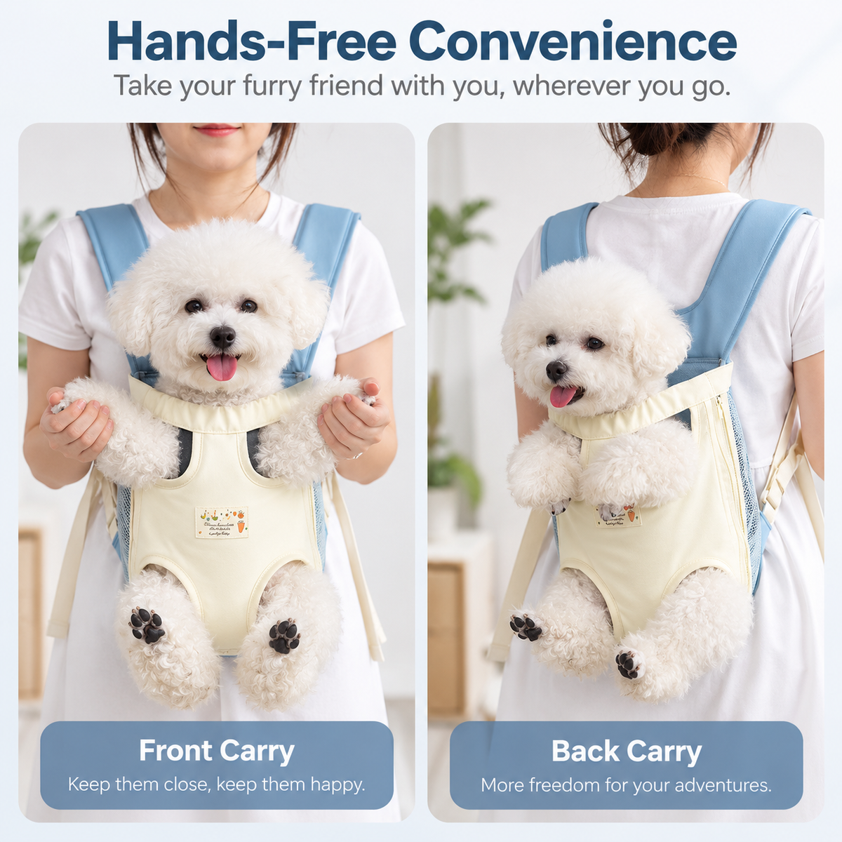 Front & Back Carry Pet Backpack Harness