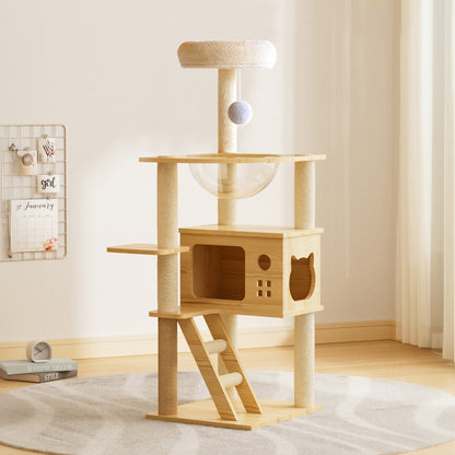 48.8" Modern Wood Cat Tower