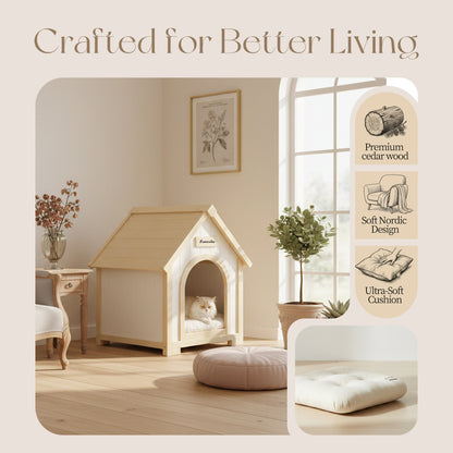 Wooden Dog House – Cedar, EVA Cushion