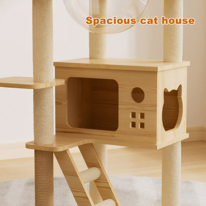 48.8" Modern Wood Cat Tower