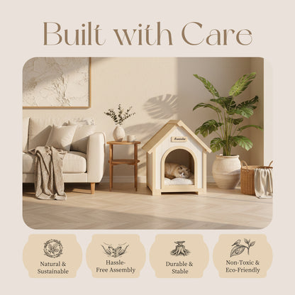 Wooden Dog House – Cedar, EVA Cushion