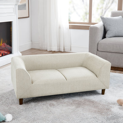 Pet Sofa with Backrest – Beige Linen