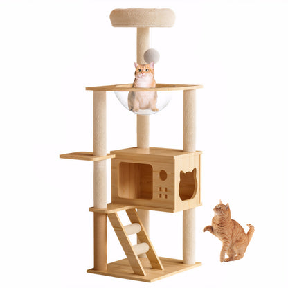 48.8" Modern Wood Cat Tower