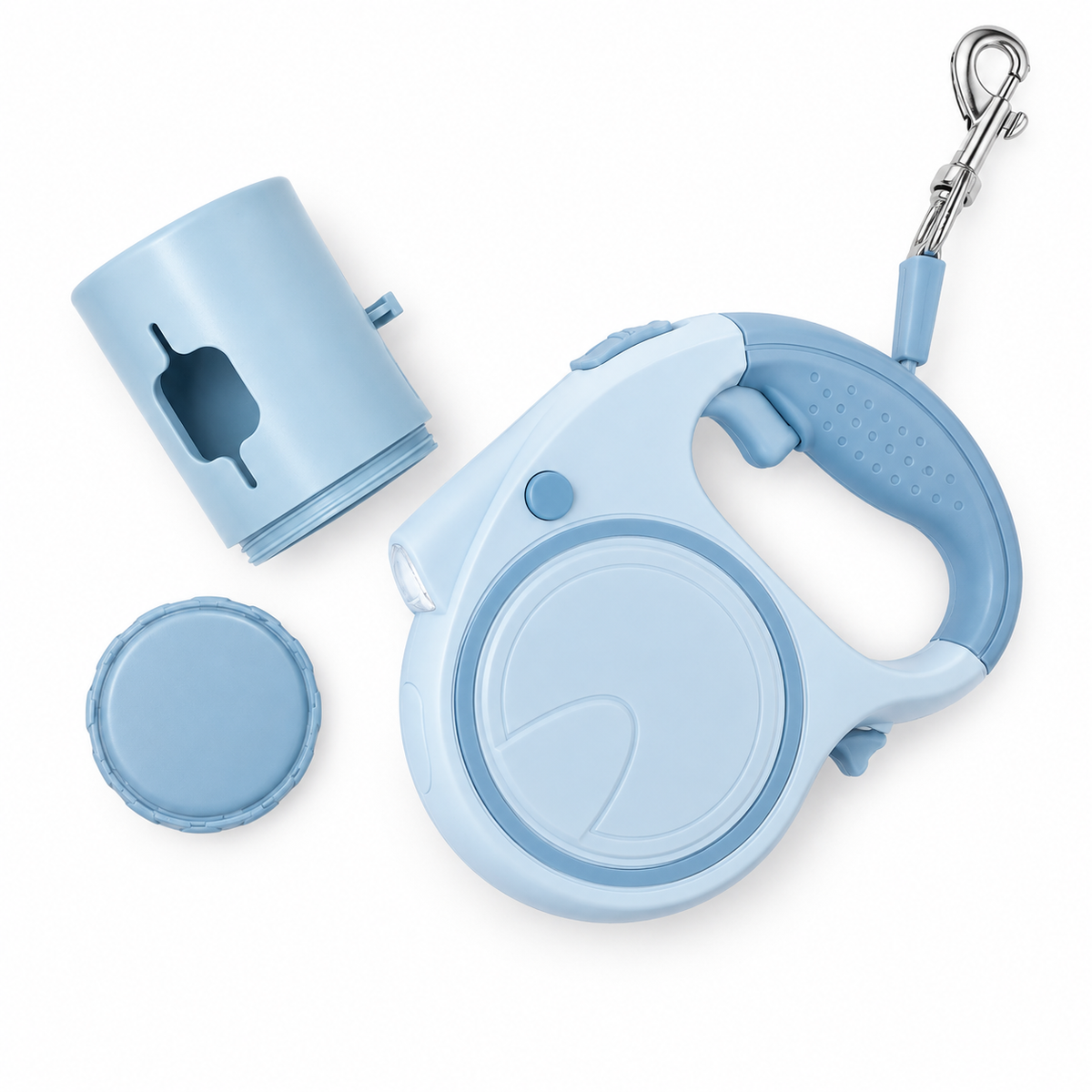 Retractable Dog Leash with Light & Poop Bag Holder – 5 m