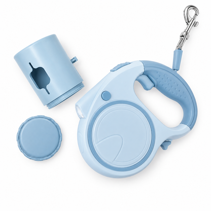 Retractable Dog Leash with Light & Poop Bag Holder – 5 m