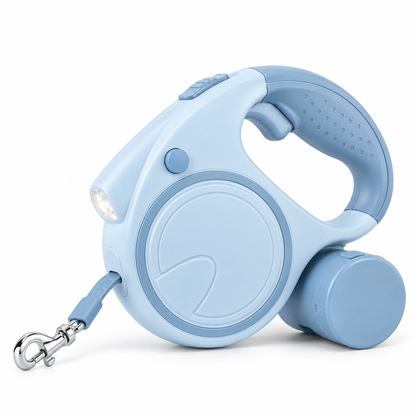 Retractable Dog Leash with Light & Poop Bag Holder – 5 m