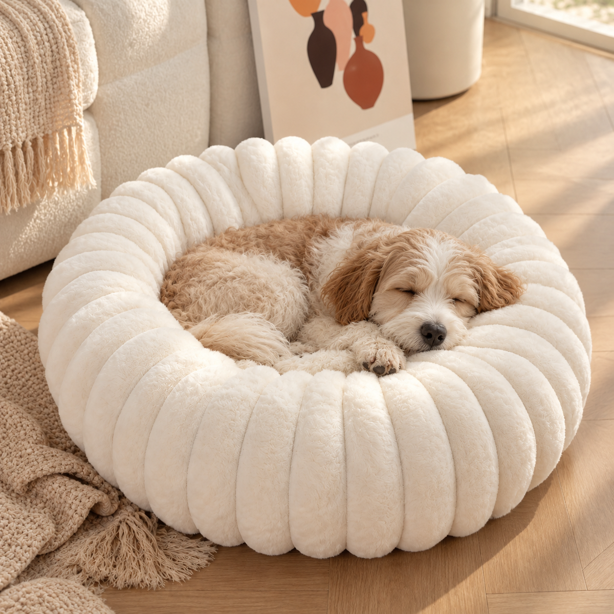 Fluffy Donut Cat & Dog Bed
