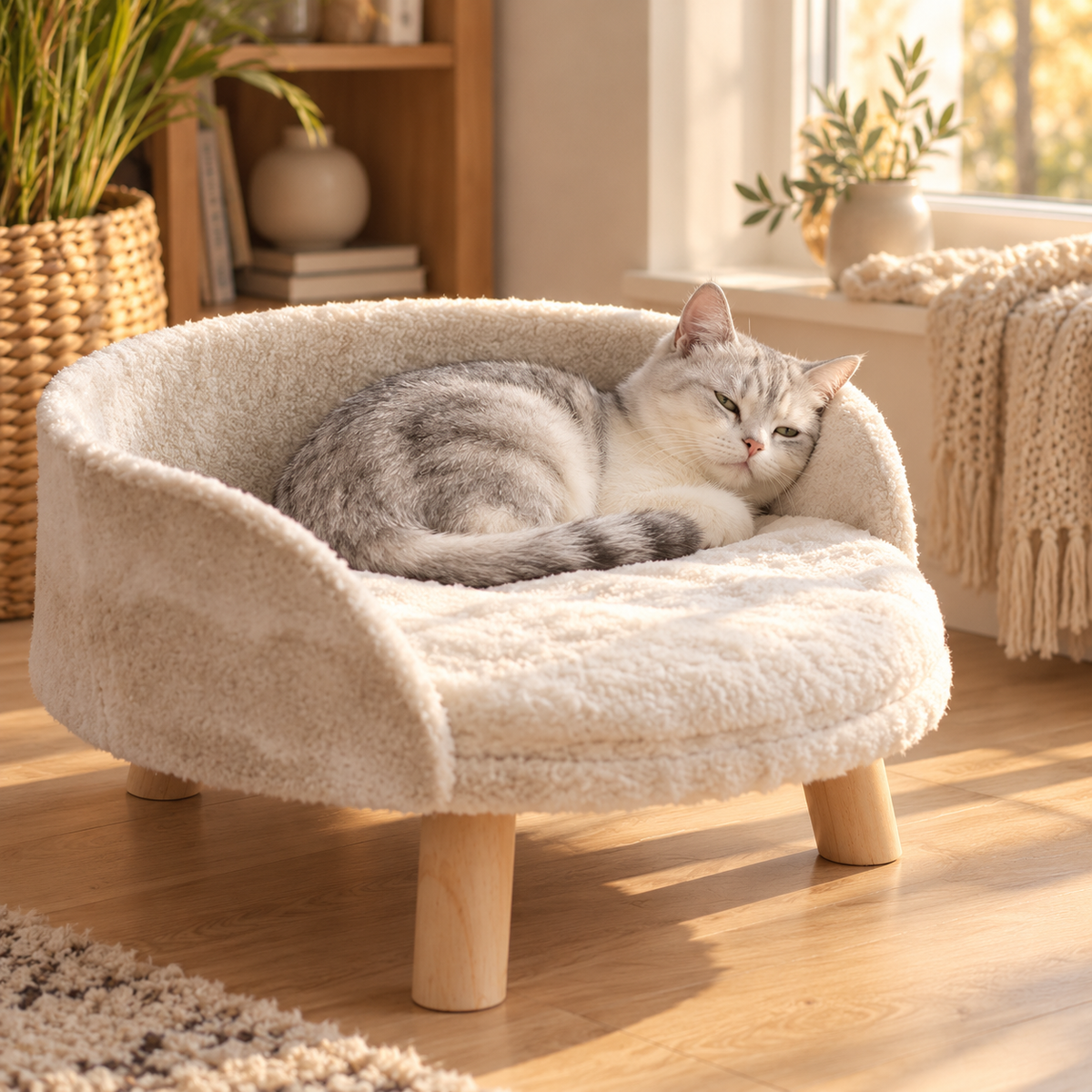 Elevated Teddy Cat Bed