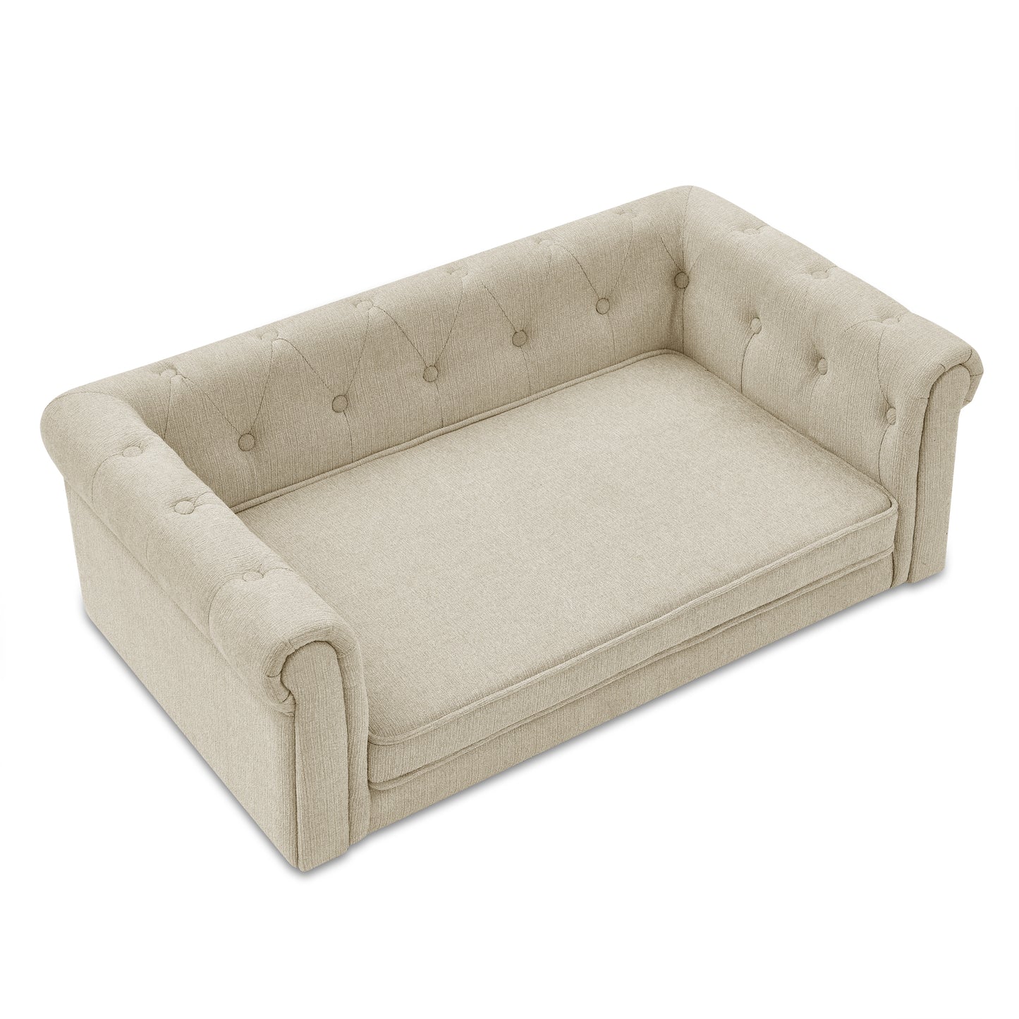 Elevated Rectangle Pet Bed – Beige, 40x23x14in