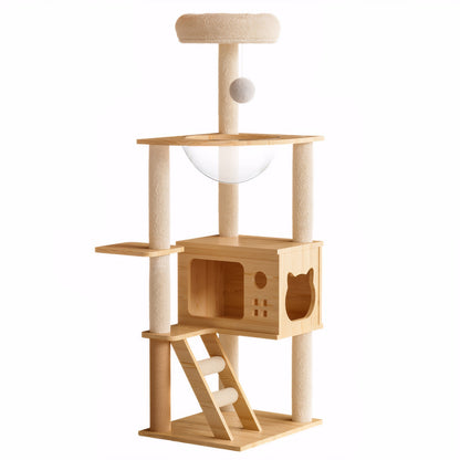 48.8" Modern Wood Cat Tower