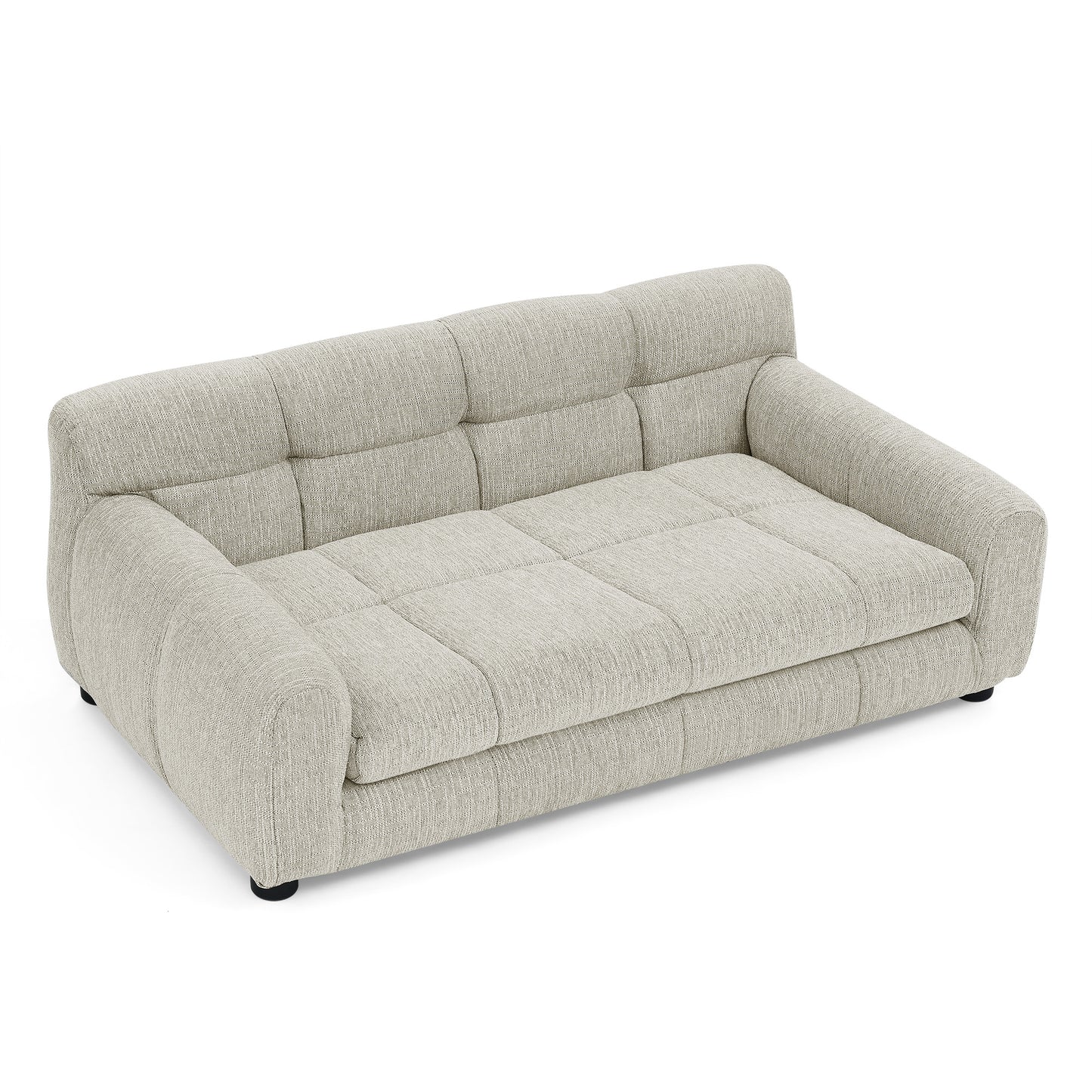 Large Dog Sofa with Backrest – Beige Linen
