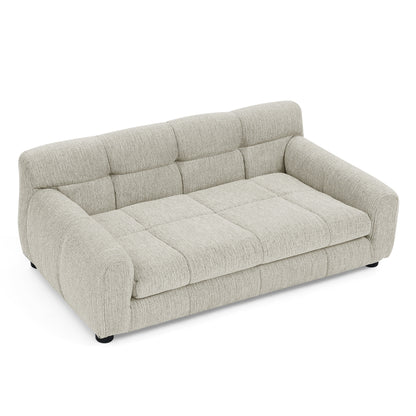 Large Dog Sofa with Backrest – Beige Linen