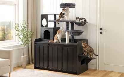 50.6" All-in-One Cat Tree – Black