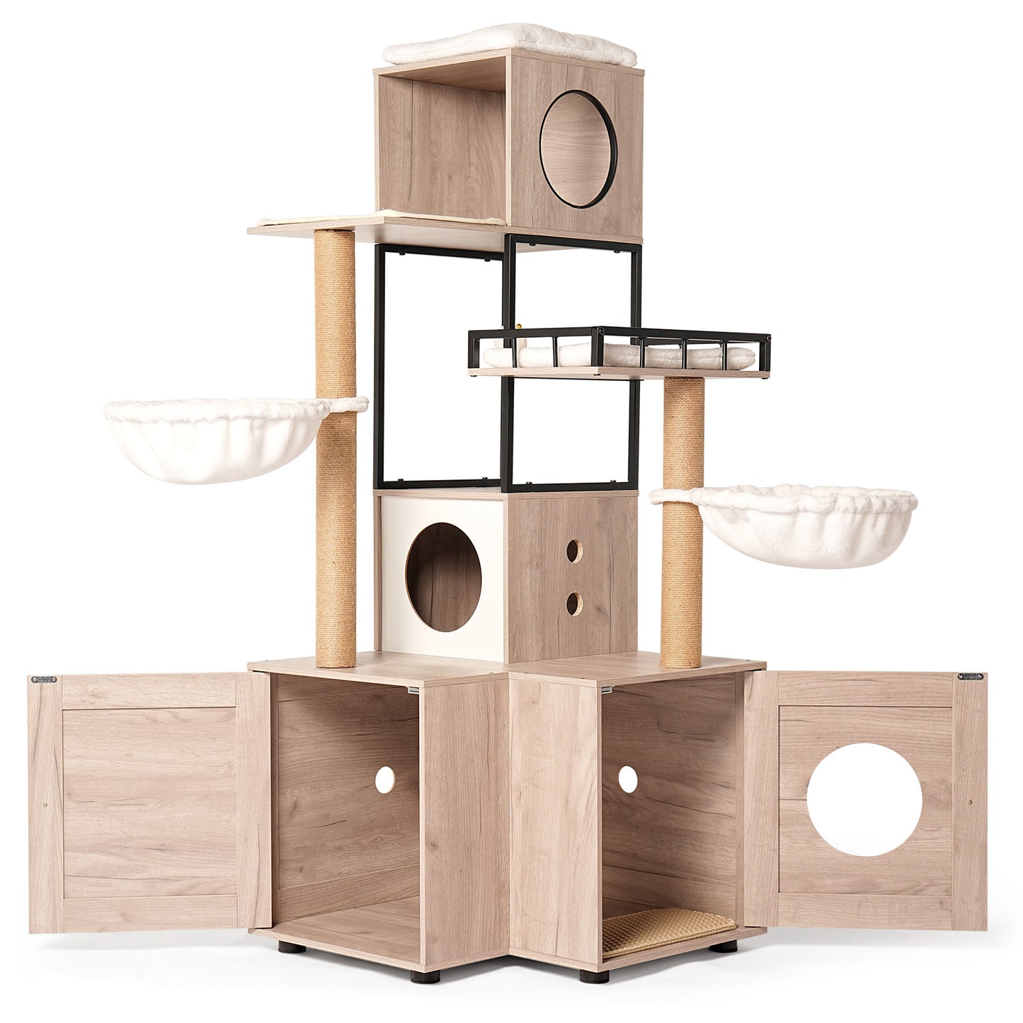 63" Multi-Functional Cat Tree with Litter Box