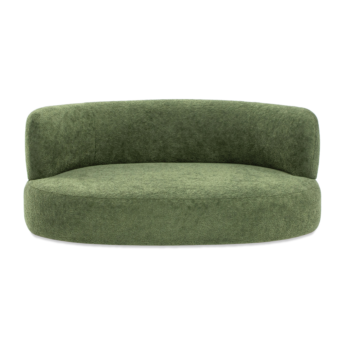 36" Curved Dog Sofa Bed – Moss Green Teddy Fleece
