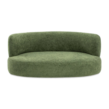 36" Curved Dog Sofa Bed – Moss Green Teddy Fleece