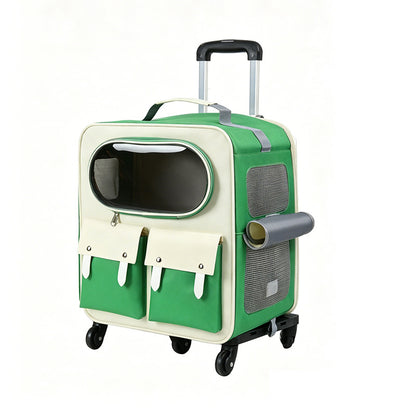 Foldable Rolling Pet Carrier with Trolley Handle