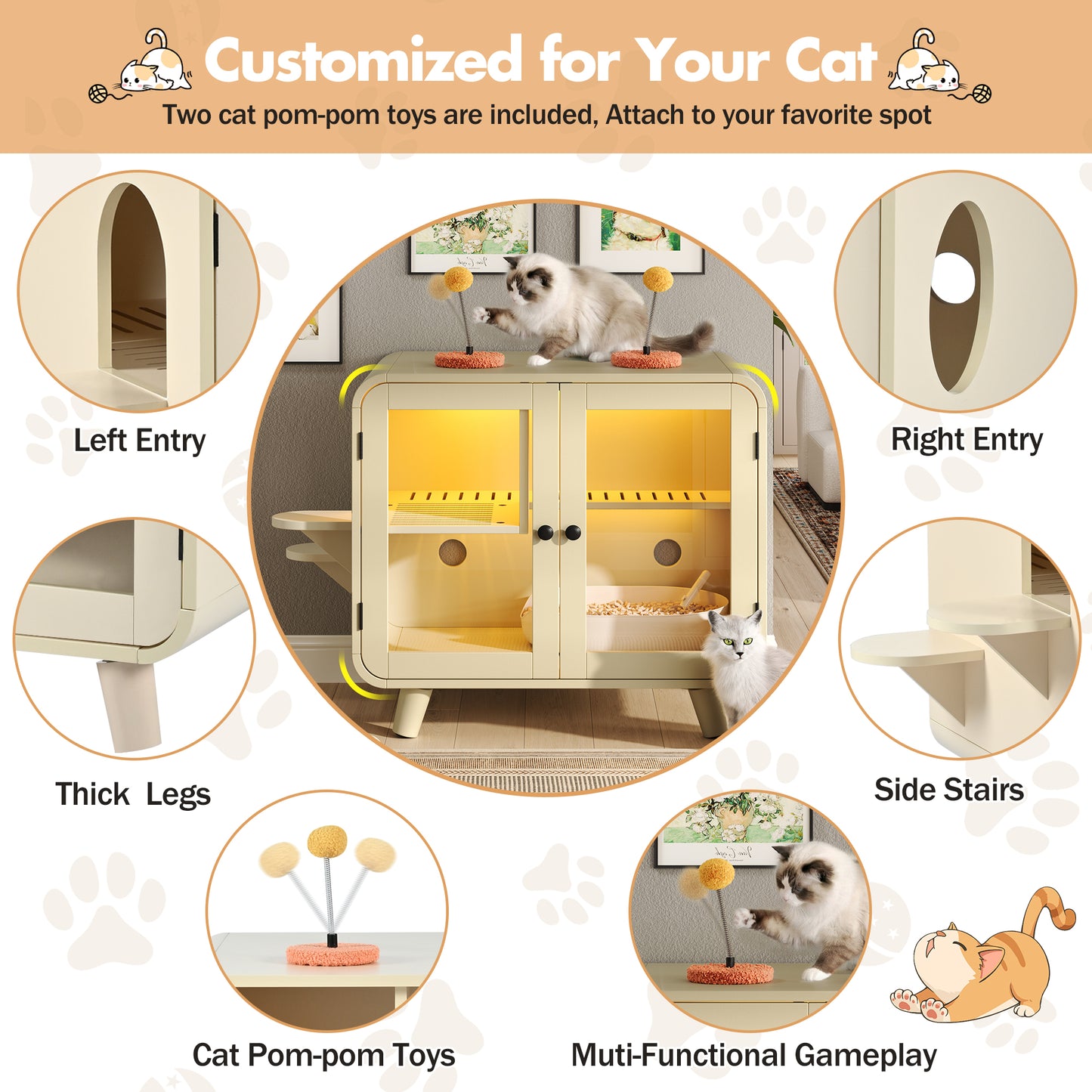 Hidden Litter Box Enclosure – RGB LED